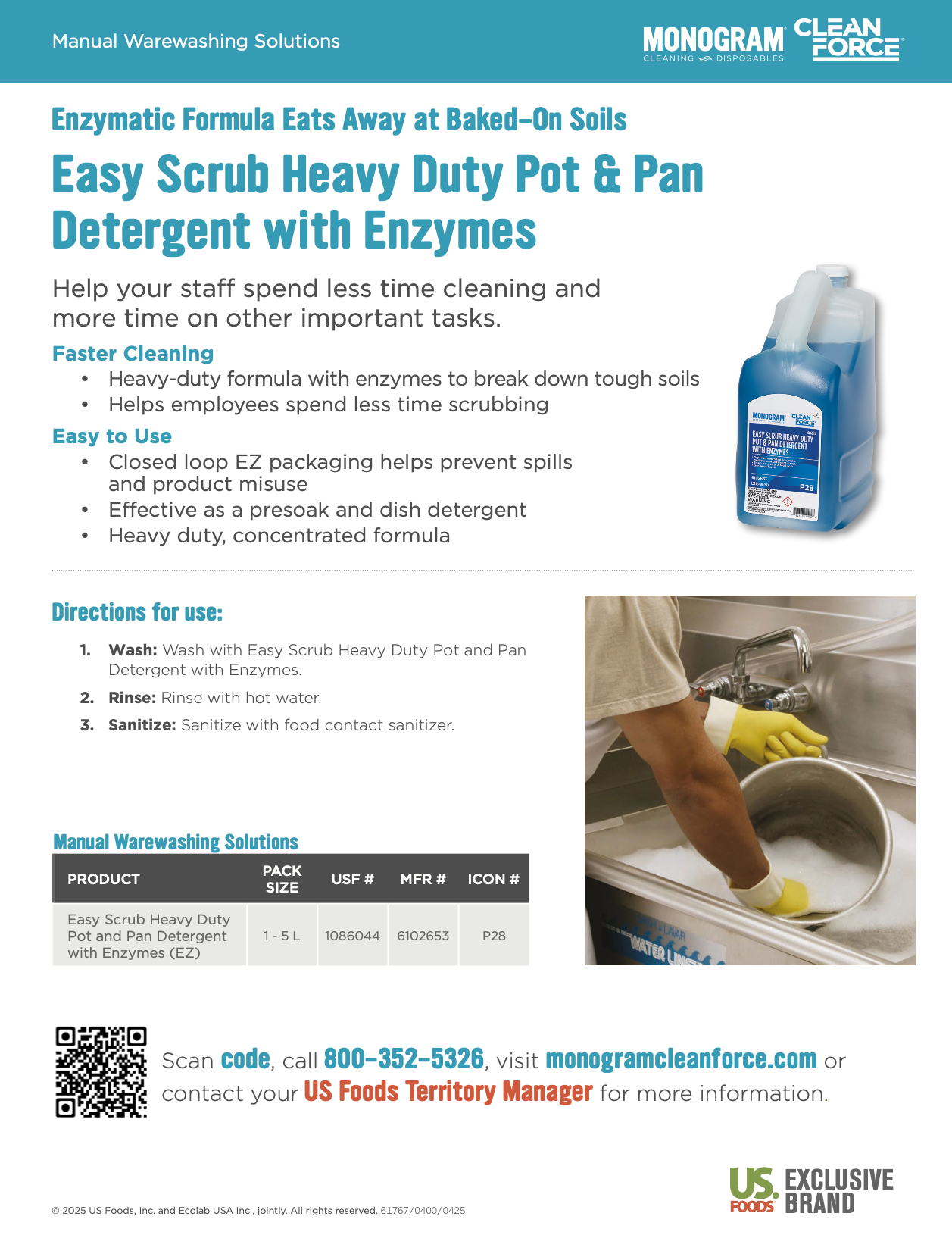 Monogram Clean Force Fryer Cleaner Packets