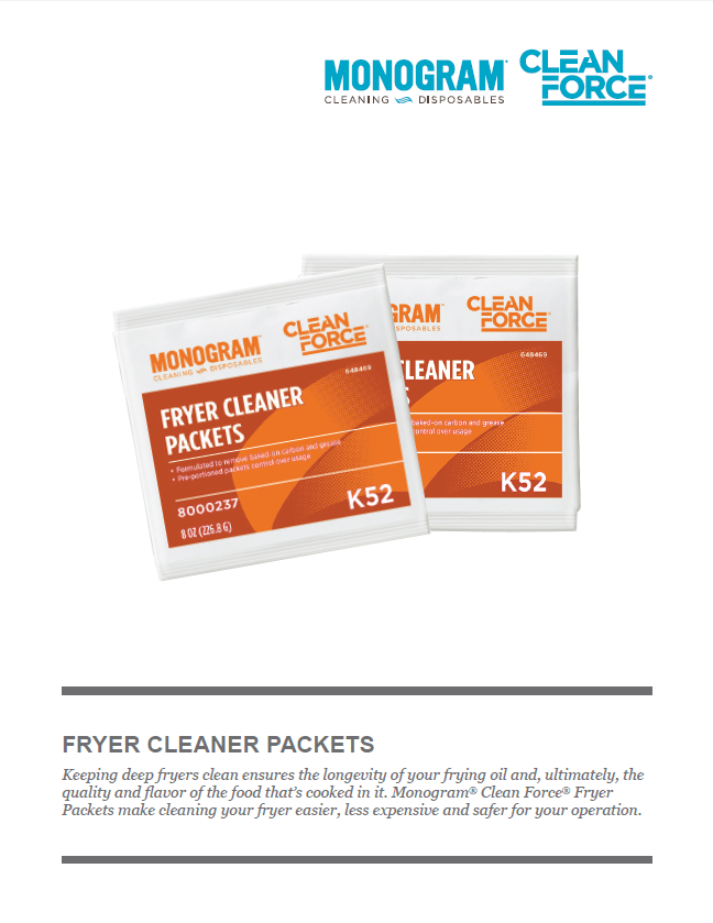 Monogram Clean Force Fryer Cleaner Packets