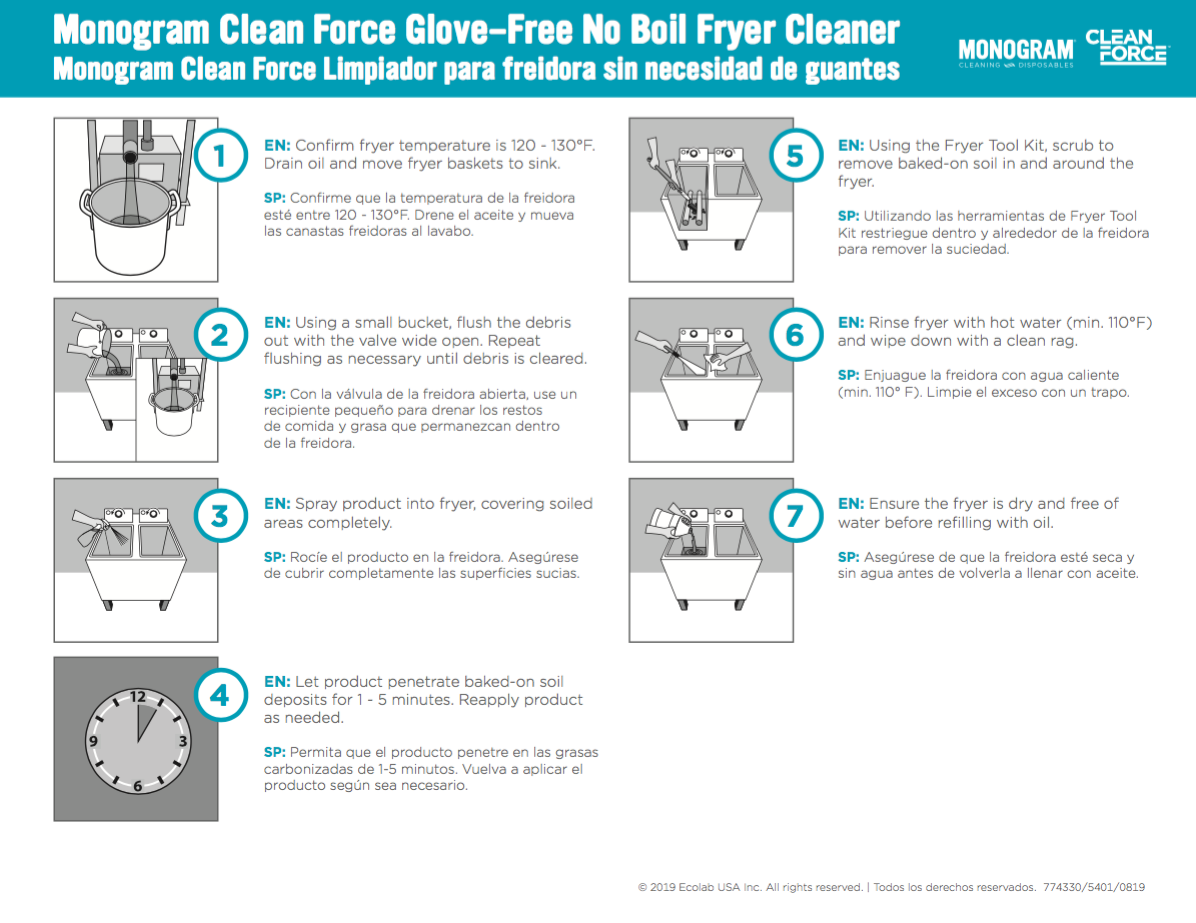 Monogram Clean Force Glove-Free No Boil Fryer Cleaner