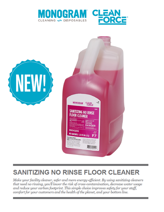 Monogram Clean Force Sanitizing No Rinse Floor Cleaner